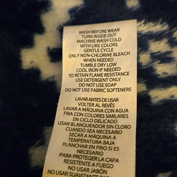 Eddie Bauer Child's Robe Unisex Blue & White size M(10/12) - Picture 4 of 8